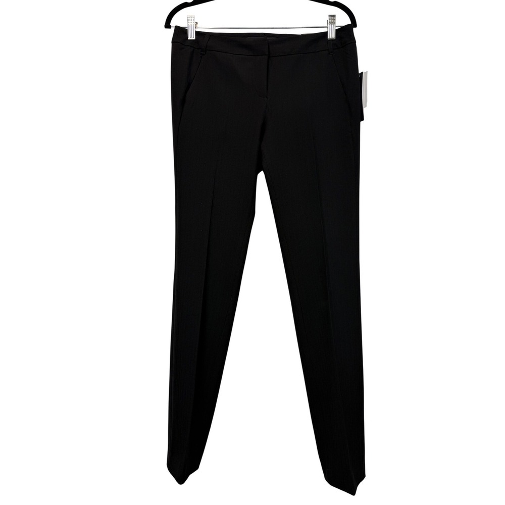 Amanda + Chelsea Black Herringbone‎ Dress Pants Contemporary Fit Slim Leg Size 4